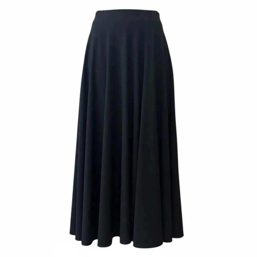 The Row Mara Stretch Crepe Skirt Black size US 2 Viscose blend Pockets Authentic